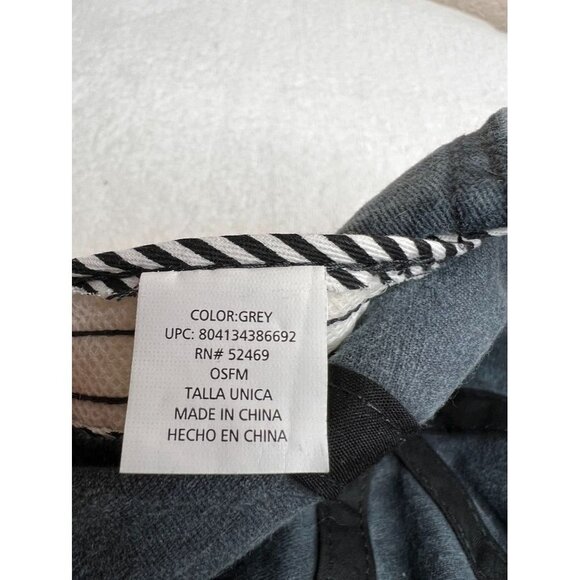 "Game Day" Stone Wash Gray Denim Embroidered Baseball Cap Striped Bill Underside - Picture 8 of 10